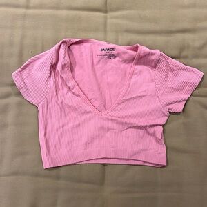 Garage crop top seamless ribbed material